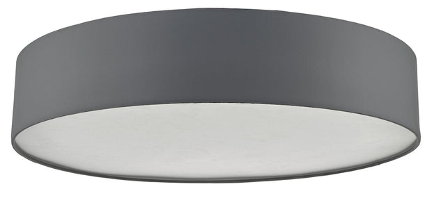 Dar Cierro CIE4839 6 Light Flush Ceiling Light In Grey With Frosted Diffuser