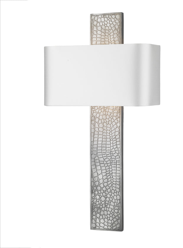 David Hunt Croc Pewter Single Wall Light Complete With Bespoke Shade (Specify Colour) - CRO0767