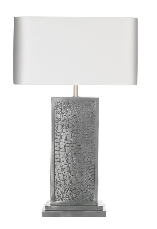 David Hunt Croc Pewter Table Lamp Complete With Bespoke Shade (Specify Colour) - CRO4267