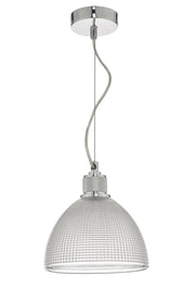 Dar Cytheria CYT0108 Single Pendant In Polished Chrome Finish With Clear Glass Shade