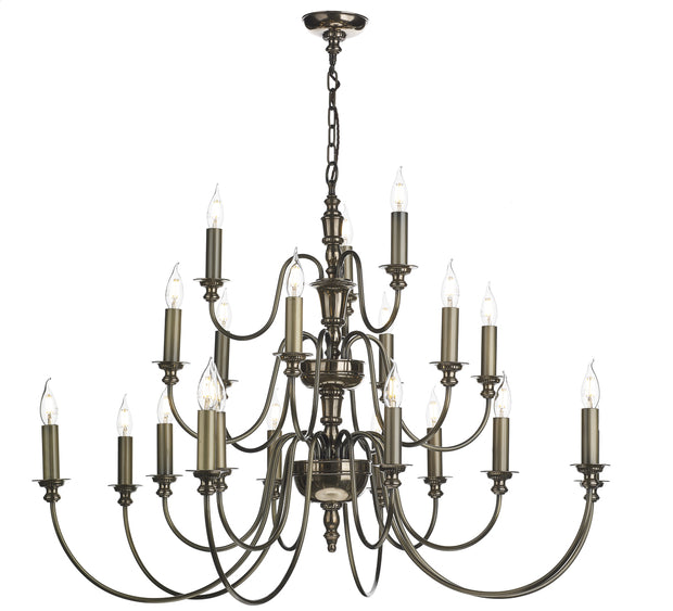 David Hunt Dickens DIC2163 Large Bronze 3 Tier 21 Light Chandelier - Fitting Only