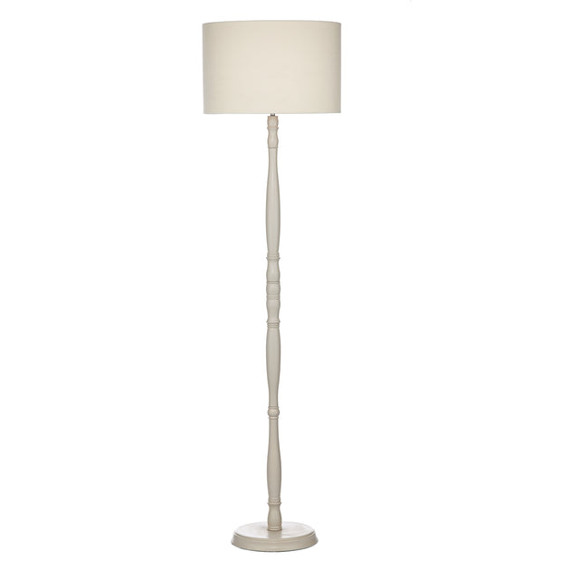 Dar Dunlop DUN4933 Putty Wood Floor Lamp Complete With Cream Shade
