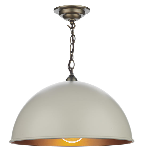 David Hunt Ealing Cotswold Cream Single Pendant Complete With Antique Brass Inner - EAL0199-04-16-C12
