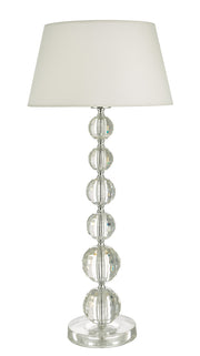 Dar Epona EPO4208 Table Lamp In Clear Crystal Like Acrylic Finish Complete With White Shade