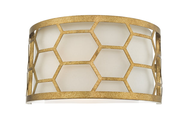 Dar Epstein EPS0712 Single Wall Light In Gold Leaf Finish Complete With Ivory Shade