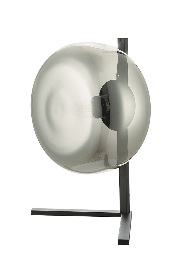 Dar Erla ERL4110 Table Lamp In Matt Black Finish With Smoked Glass