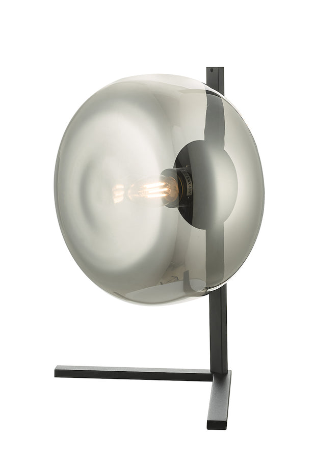 Dar Erla ERL4110 Table Lamp In Matt Black Finish With Smoked Glass