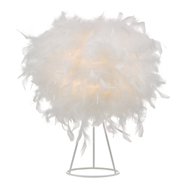 Dar Feather FEA412 White Feather Table Lamp