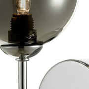 Dar Feya 1 Light Wall Light In Polished Chrome Complete With Smoked Glass