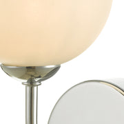 Dar Feya 1 Light Wall Light In Polished Chrome Complete With Opal Glass