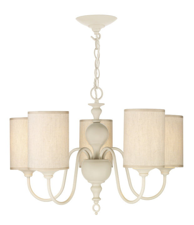 David Hunt Flemish FLE0533 Distressed Cream 5 Light Chandelier Complete With Shades - Fitting Only