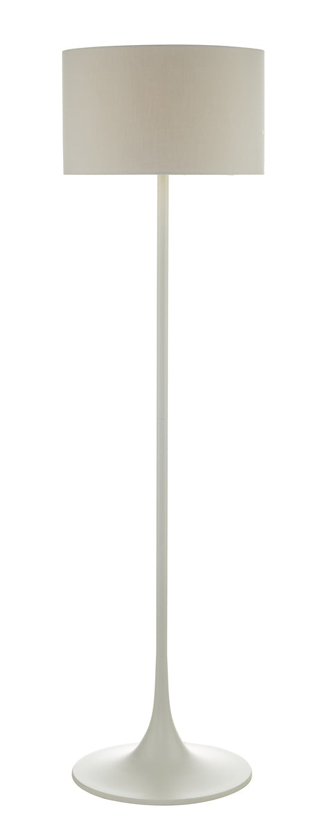 Dar Funchal FUN4939 Floor Lamp In Matt Grey Finish Complete With Grey Shade