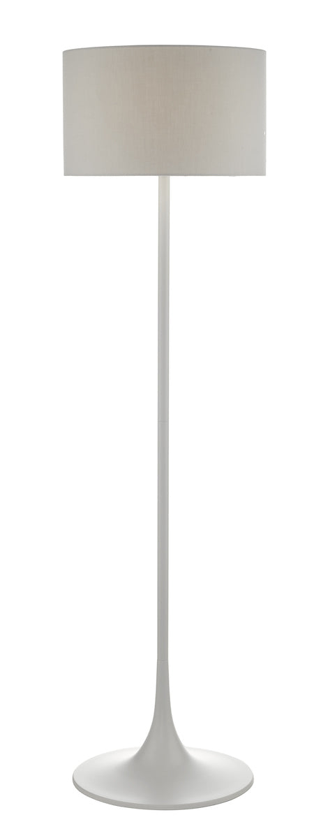 Dar Funchal FUN4939 Floor Lamp In Matt Grey Finish Complete With Grey Shade