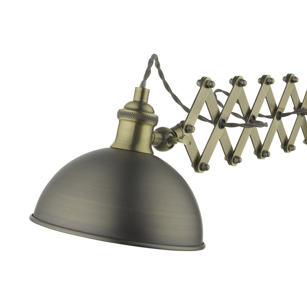 Dar Governor Extendable Single Spotlight In Antique Chrome And Antique Brass
