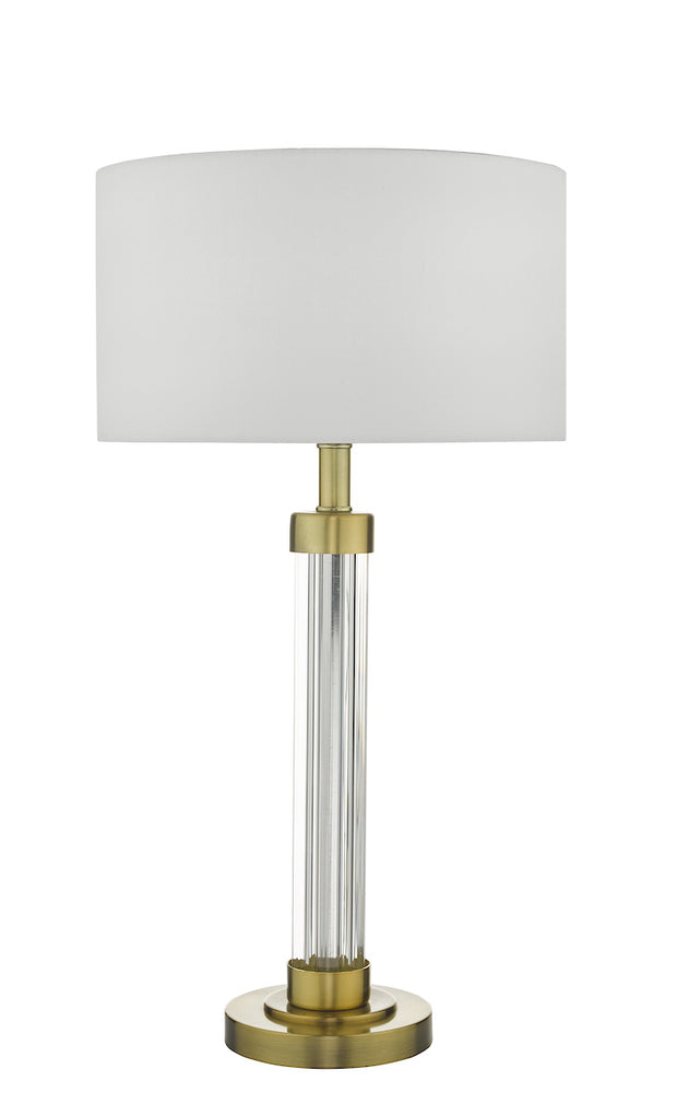 Dar Heitor HEI4263 Table Lamp In Polished Bronze & Glass Finish Base Only