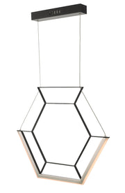 Dar Hexagon HEX0122 LED Single Pendant In Satin Black Finish