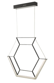 Dar Hexagon HEX0122 LED Single Pendant In Satin Black Finish