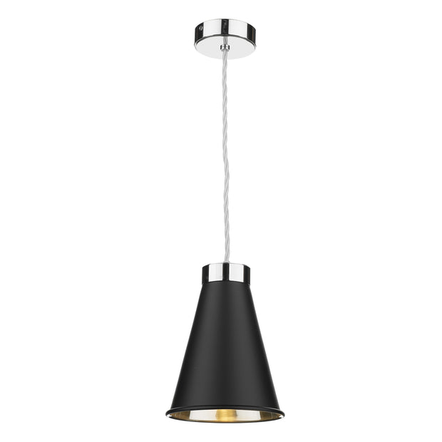 David Hunt Hyde HYD0150-10 Black Single Pendant Complete With Chrome Inner