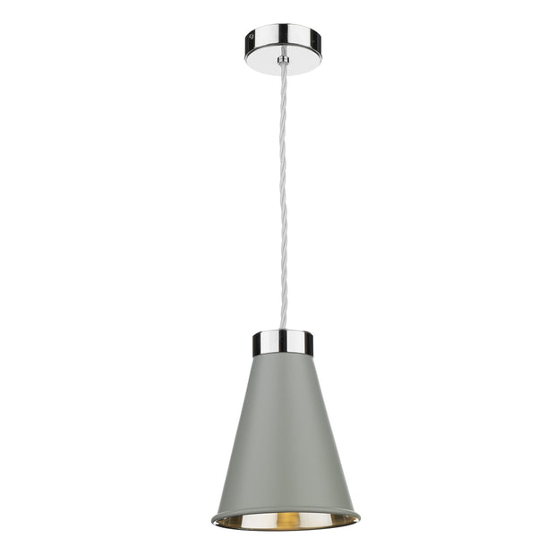 David Hunt Hyde HYD0150-07 Powder Grey Single Pendant Complete With Chrome Inner