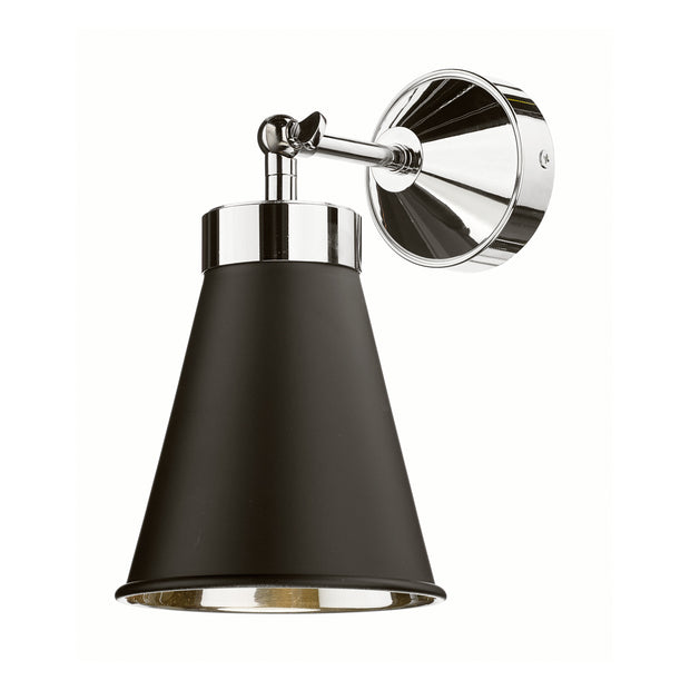 David Hunt Hyde HYD0750-10 Black Adjustable Single Wall Light Complete With Chrome Inner