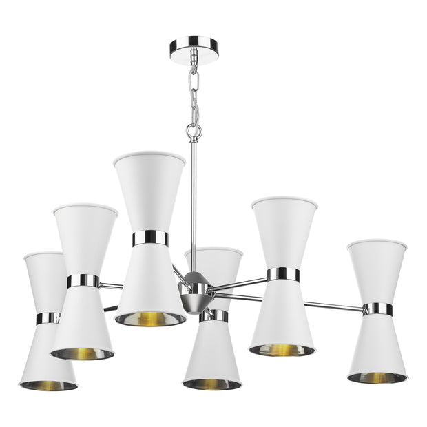 David Hunt Hyde HYD1250-01 Arctic White 12 Light Pendant Complete With Chrome Inners