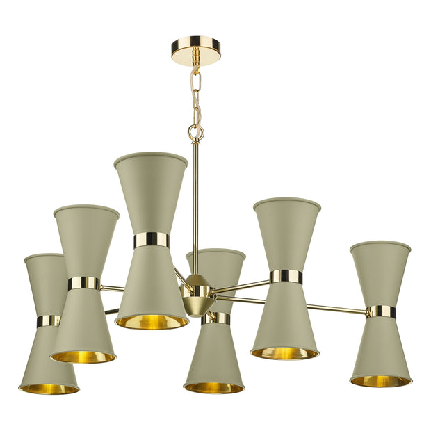 David Hunt Hyde David Hunt Hyde HYD122 Pebble 12 Light Pendant Complete With Polished Brass Inners Pebble 12 Light Pendant Complete With Polished Brass Inners