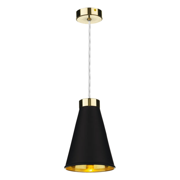 David Hunt Hyde HYD0140-10 Black Single Pendant Complete With Brass Inner