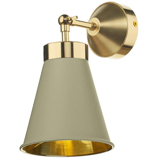 David Hunt Hyde HYD0740-02 Pebble Adjustable Single Wall Light Complete With Brass Inner