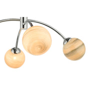 Dar Izzy 4 Light Semi-Flush Ceiling Light In Polished Chrome Complete With Swirl Glass