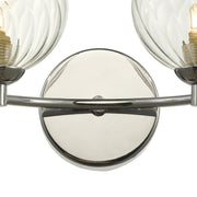 Dar Izzy 2 Light Wall Light In Polished Chrome Complete With Twisted Glass