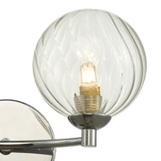 Dar Izzy 2 Light Wall Light In Polished Chrome Complete With Twisted Glass