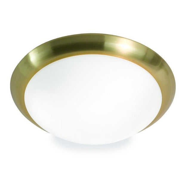 Idolite 420mm Satin Brass Circular Flush 2 Light Ceiling Light