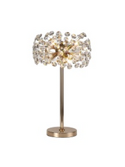 Idolite Alborz French Gold 6 Light Crystal Table Lamp