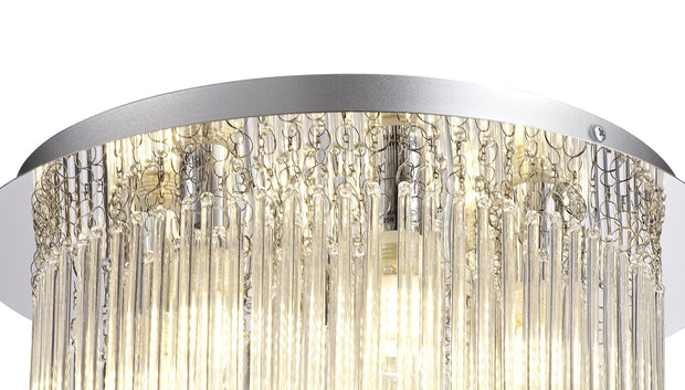 Idolite Archway Large Polished Chrome/Clear Glass Flush Bathroom Ceiling Light