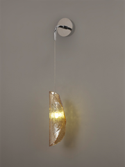 Idolite Bangeta Polished Chrome Single Wall Light Complete With Amber Glass