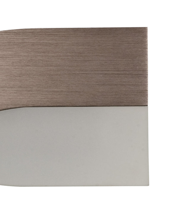 Idolite Beckton Brushed Brown/Frosted White Led Wall Light - 3000K