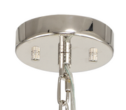 Idolite Burns Polished Nickel Round 10 Light Pendant Complete With Clear Glass Rods
