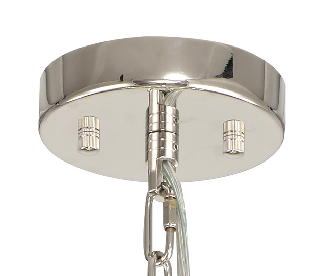 Idolite Burns Polished Nickel Round 10 Light Pendant Complete With Smoke Glass Rods