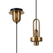 Idolite Camille Brass Gold Single Pendant Light With Opal Ribbed Glass