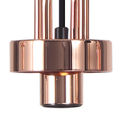 Idolite Camille Copper 3 Light Linear Bar Pendant With Copper/Clear Ombre Glass Globes
