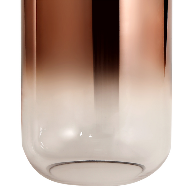 Idolite Camille Copper Finish Single Pendant Light C/W Copper/Clear Ombre Glass