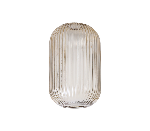 Idolite Camille Polished Nickel Single Pendant Light With Champagne Ribbed Glass