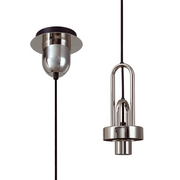 Idolite Camille Polished Nickel Single Pendant Light With Clear Ribbed Glass