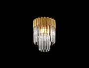 Idolite Carpathian Brass 3 Light Flush Ceiling Light C/W Clear Glass Drops
