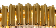 Idolite Carpathian Brass 7 Light Flush Ceiling Light C/W Clear Glass Drops