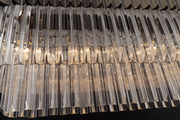 Idolite Carpathian Polished Nickel 5 Light Linear Bar Pendant C/W Clear Glass Drops