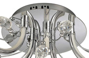 Idolite Eastcote Polished Chrome/Opal Small Flush Crystal Led Ceiling Light - 3000K