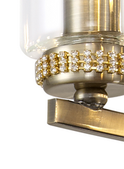 Idolite Euston Antique Brass 7 Light Pendant C/W Crystal Detailing & Clear Glasses