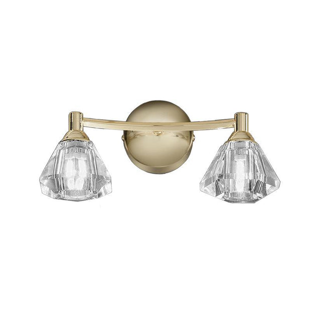 Idolite Fulda Polished Brass Double Wall Light Complete With Clear Glass