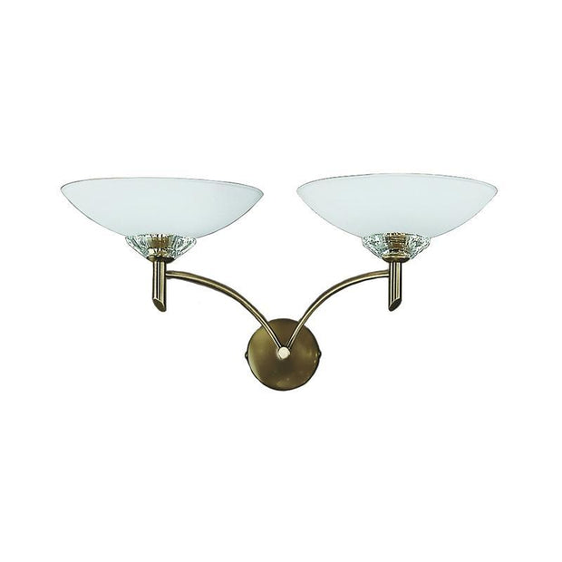 Idolite Marne Bronze Double Wall Light Complete With Opal Glasses